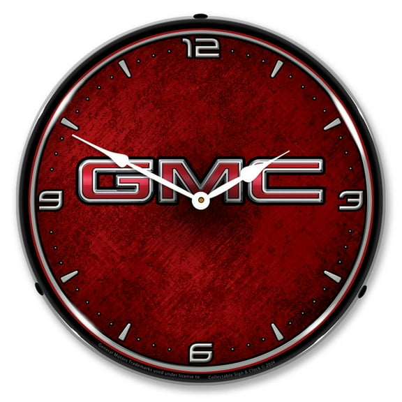 Collectable Sign and Clock GMC LED Lighted Premium Wall Clock