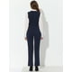 thumbnail image 4 of INSPIRE CHIC Mono elegante con tirantes y pierna recta sin mangas con cinturón y cuello en V para mujer Azul oscuro S, 4 of 5