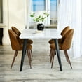 thumbnail image 3 of Homy Casa Modern 5-Piece Rectangular Fuax Walnut Dining Table Set with Padded Chairs, 3 of 11