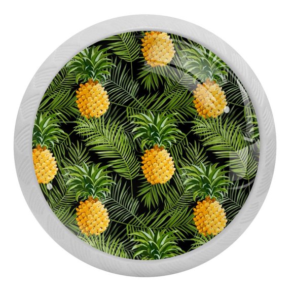 4PCS Round Pineapple Cabinet Fluorescence Knob Glowing in the Dark Furniture Drawer Pulls Handle with Screws