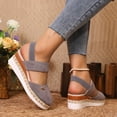 thumbnail image 5 of Womens Platform Sandals Slingback Shoes Closed Toe Sandals for Women Comfortable Walking Shoes, 5 of 8