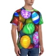 thumbnail image 2 of Bixox Men's Colorful Easter Eggs1 Printed Short Sleeve Skinny Athletic T-Shirt, 2 of 6