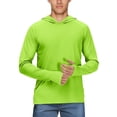 thumbnail image 2 of Men's UPF 50+ Sun Protection Hoodie Long Sleeve Quick Dry Lightweight Outdoor Shirts for Fishing Hiking Fluorescent Green XL, 2 of 4