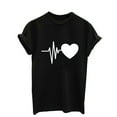 thumbnail image 3 of PENGXIANG Mode Femmes T-Shirt Ample à Manches Courtes Imprimé Cœur T-Shirt Décontracté Col Rond pour Femmes, 3 of 6