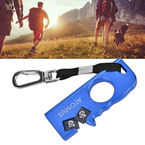 Outdoor Mini EDC Knife Sharpener Grindstone Tool Keychain Survival Tackle (Blue)