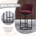 thumbnail image 5 of S-HOME Modern Linen Fabric Counter Height Bar Stools Set of 2 with Backrest and Footrest for Dining Experience, WINE RED, 5 of 19