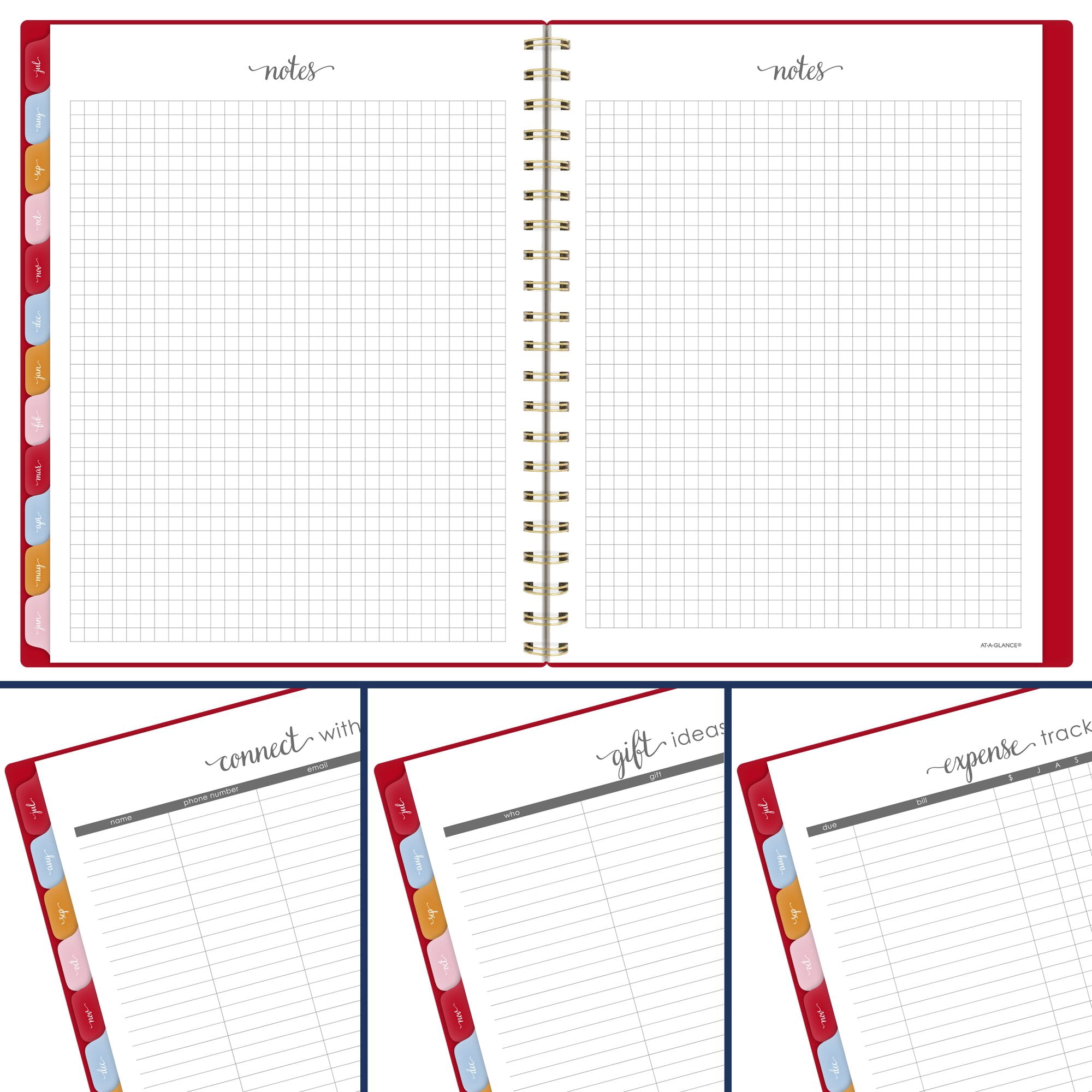 AT-A-GLANCE Harmony Academic 2026-2027 Weekly Monthly Planner Scarlet Large 8 12