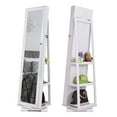 thumbnail image 3 of Woven Paths Adult Modern 360 Degree Rotatable Jewelry Armoire with Free-Standing Mirror, White, 3 of 7