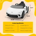 thumbnail image 3 of Trilenars Ride On Car in White with Parental Remote Control,White, 3 of 8