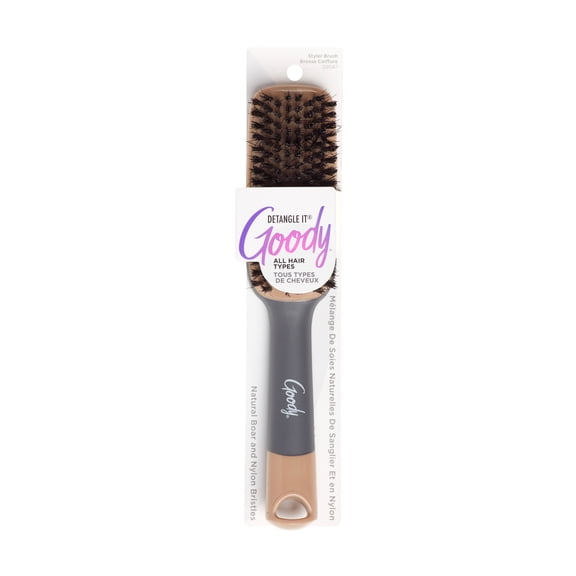 Goody Detangle It Detangler Brush, Shine Boosting Soft Boar Bristles, All Hair Types, 1 Ct