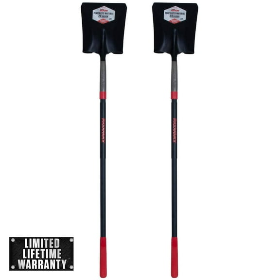 PowerEdge 48.75 in. Fiberglass Handle Square Point Shovel (Pack of 2)