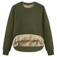 thumbnail image 2 of Enjoytime Crewneck Sweatshirts Women Solid Color Long Sleeve Tops Casual Fall Fashion Winter Pullover Sweatshirts Army Green S, 2 of 3