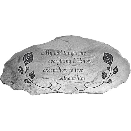 Cathedral Art My Dad Taught Me Memorial Garden Stone, 10-inches by 5-inches, Silver