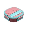 thumbnail image 1 of Injueey Fiambrera portátil de acero inoxidable para alimentos frescos, compartimentos para contenedores, cajas Bento para pícnic para viajes al aire Mostrada Rosa 3 Compartimentos Injueey HA067324-02, 1 of 6
