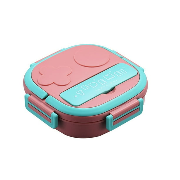 Bewildely Fiambrera portátil de acero inoxidable con aislamiento de alimentos, contenedor de almacenamiento fresco, compartimentos, cajas Bento para Mostrada Rosa 3 Compartimentos Bewildely HA067324-02