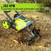 Steelite 14-Inch Corded Electric Tiller,10-Amp Electric Tiller and Cultivator for Gardening, Lightweight Rototiller