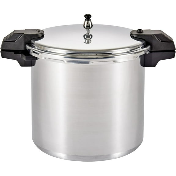 Mirro - 7114000221 Mirro 92122A Polished Aluminum 5 / 10 / 15-PSI Pressure Cooker / Canner Cookware, 22-Quart, Silver