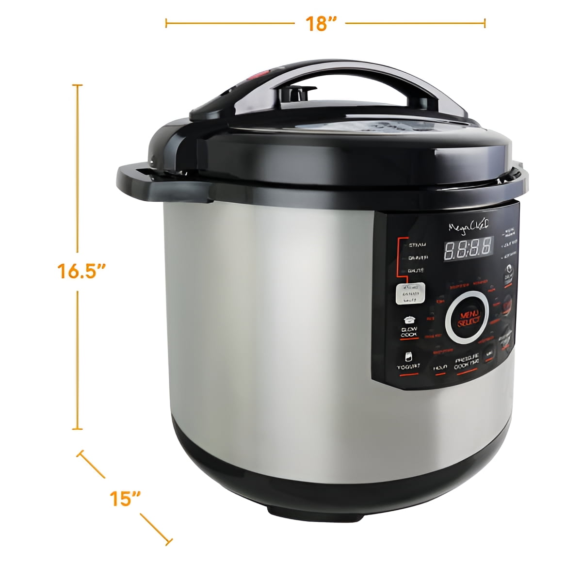 Megachef 12-Quart Digital Pressure Cooker, 17" x 15"