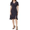 thumbnail image 2 of Allegra K Women's Chiffon Ruffled V Neck Vintage Floral Midi Dress, 2 of 5