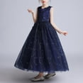 thumbnail image 4 of Flowers Girls Tulle Lace Princess Dress Sleeveless Dresses Long Prom Dance Formal Performance Hosting Maxi Dress, 4 of 4
