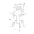 thumbnail image 3 of Monarch Specialties Bar Stool, Set Of 2, Swivel, Counter Height, Kitchen, White Wood, 38" H, Indoor, 3 of 5