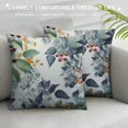 Creowell Throw Pillow Covers Teal Blue Eucalyptus Leaf and Branches