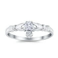 thumbnail image 3 of Claddagh Heart Promise Ring CZ 925 Sterling Silver Size 2, 3 of 7
