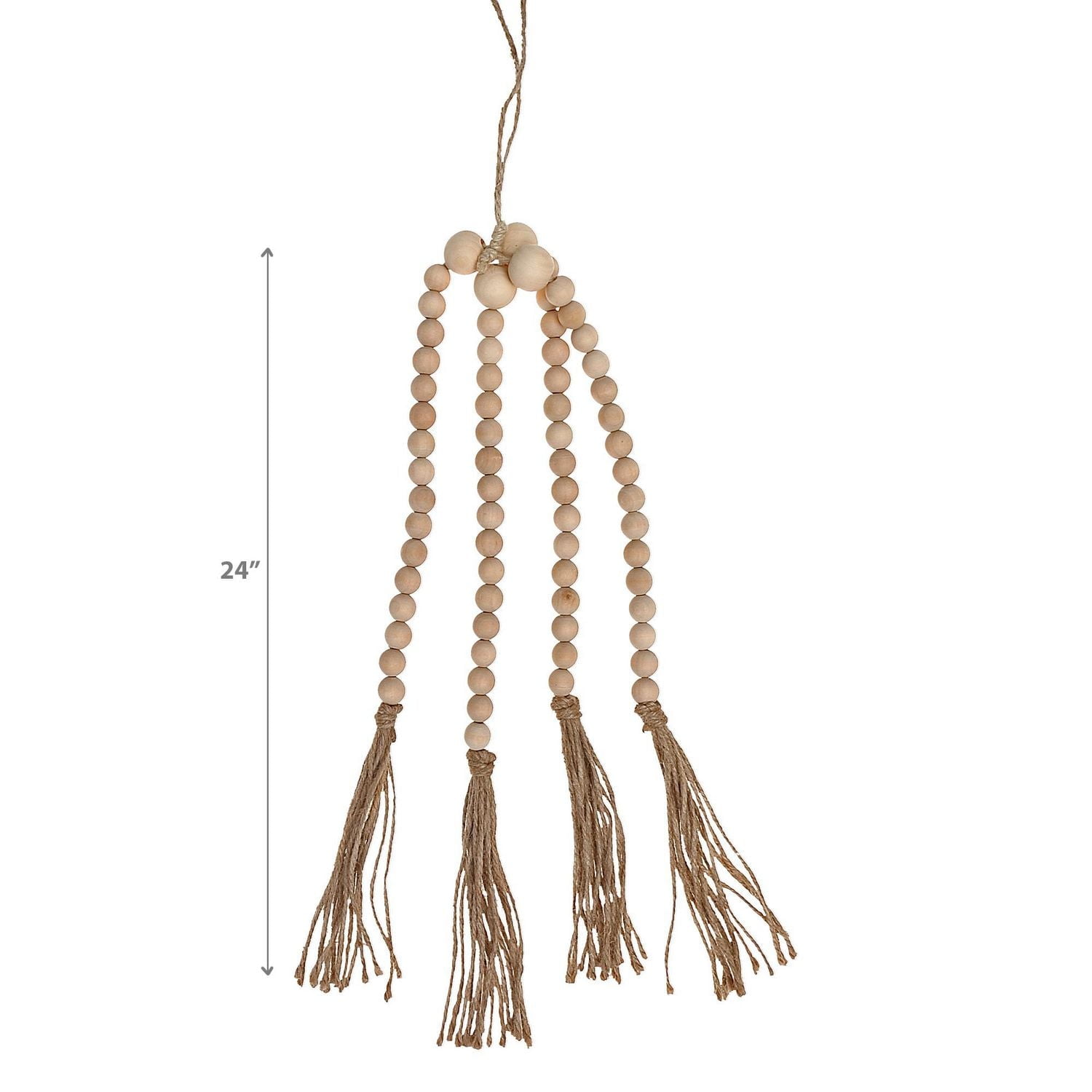 IH Casa Decor 24" Quadruple Bead Garland Natural - Set of 2