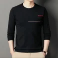 thumbnail image 2 of Sudadera holgada formal de cuello redondo, camiseta de negocios para hombres, poliéster, ropa de lujo 2024, suéteres casuales normales nuevos Xxl para hombre, 2 of 5