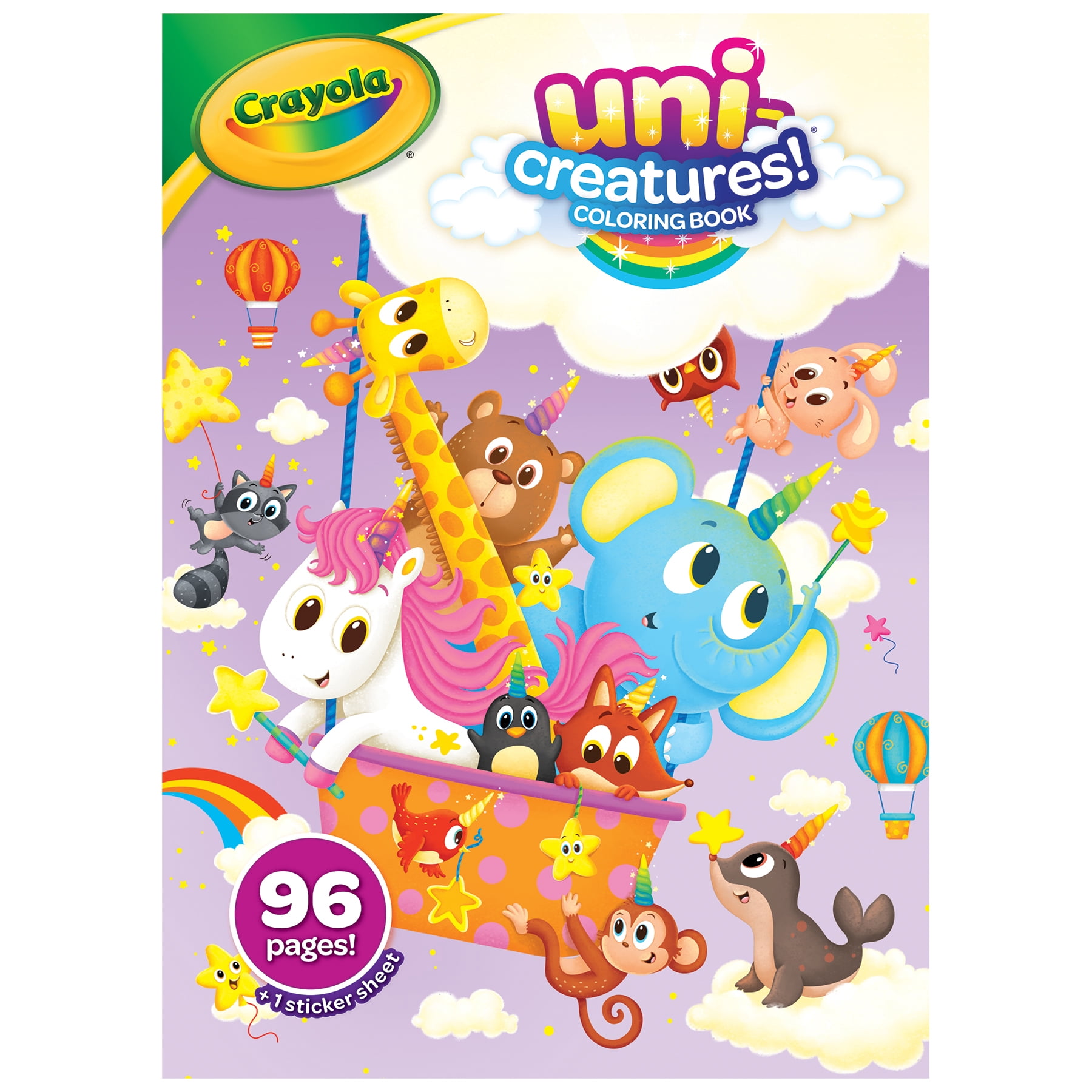 Crayola Coloring Book, Uni-Creatures, 96 Pages, Pack of 8