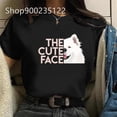 thumbnail image 2 of Camisetas de la cara linda para mujer, ropa de moda para mujer, manga corta, ropa de dibujos animados, camiseta de primavera y verano, Top gráfico, 2 of 5