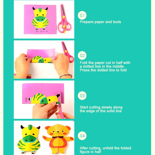 Juguete De Arte Manual Diy Para Niños, Lindos Dibujos Animados, Corte De Papel Plegable, Juguetes Educativos Para Edades Tempranas, Niños, Jardín De Infantes, Juguete De Arte ANGGREK HG1015