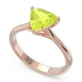 thumbnail image 2 of 2.00 Carat Trillion Cut Peridot Gemstone Latest Designer Ring for Wedding 14K Rose Gold Size 11.5 by Diamond-Capitals, 2 of 7