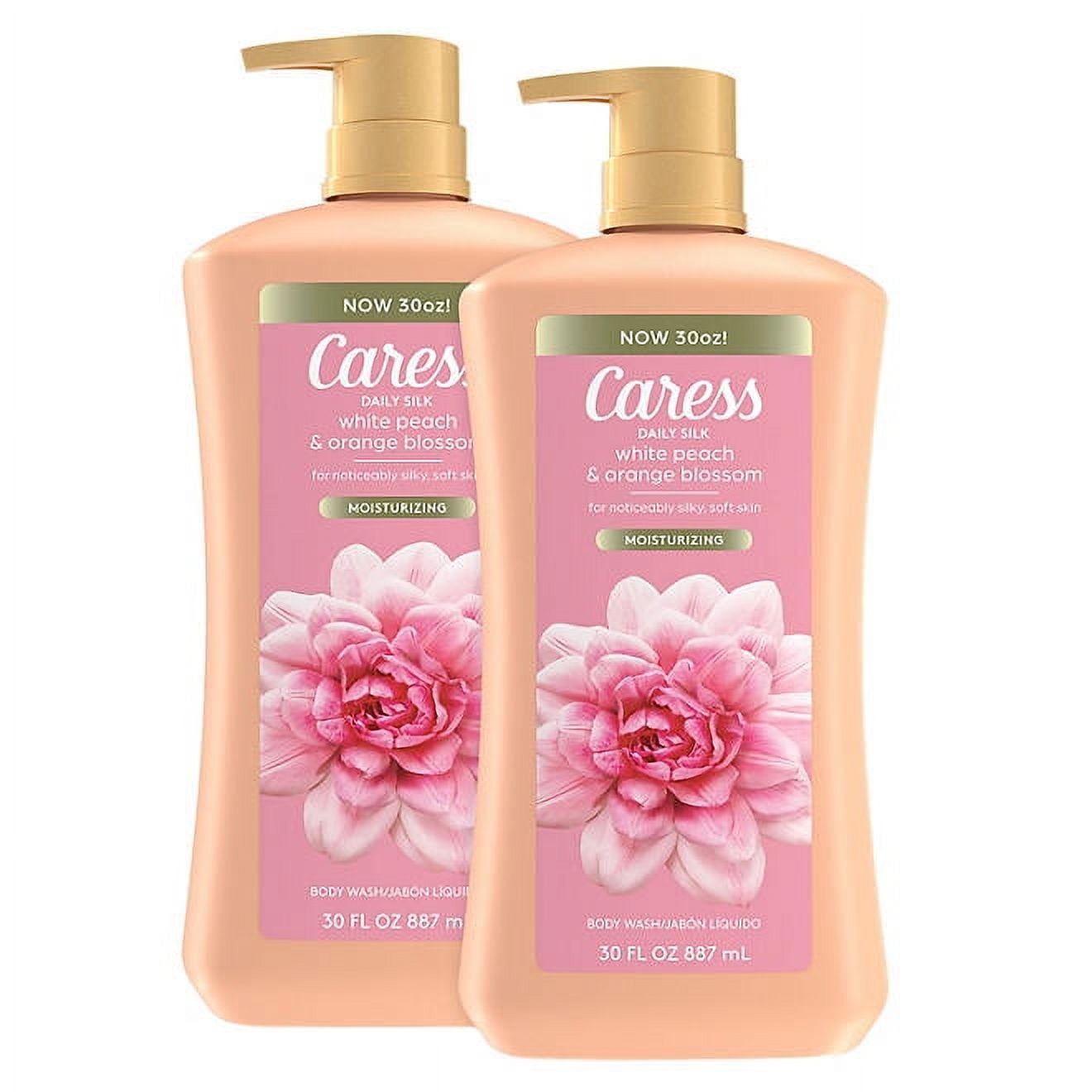 Caress Daily Silk Hydrating Body Wash, White Peach & Orange Blossom (30 fl. oz. Each), 2 Items per Pack