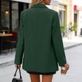 thumbnail image 4 of Women's Solid Color Single Button Blazer Casual Long Sleeve Fashion Outerwear Green XXL, 4 of 5