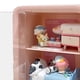 thumbnail image 3 of Caja de almacenamiento para casa de muñecas, vitrina, puerta transparente de 2 capas, color rosa, 3 of 5