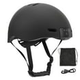 thumbnail image 1 of Casco de bicicleta inteligente V6 con cámara HD wifi, luz de advertencia de circunferencia de cabeza ajustable, casco de bicicleta para patinaje sobre ruedas, color negro, 1 of 14