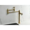 thumbnail image 4 of Kingston Brass KS3707RKX Webb Deck Mount Pot Filler Faucet with Knurled Handle, Brushed Brass, 4 of 7