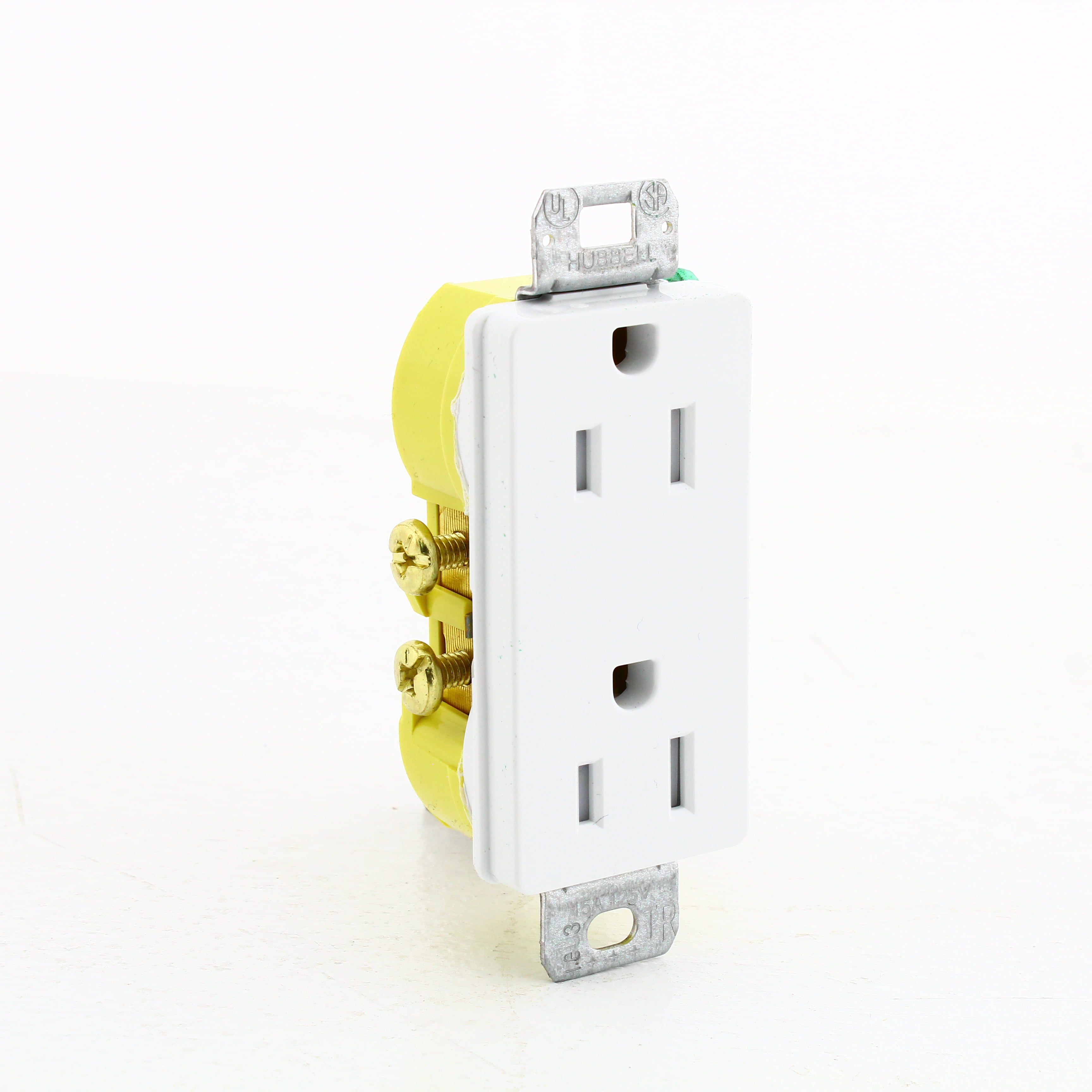 Hubbell RRD15SWTRM2 White Tamper Resistant Decorator Self-Grounding