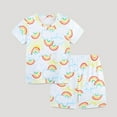 thumbnail image 2 of WhouRiu Boys Girls Summer Casual Outfits Kids Unisex Short Sleeve Cartoon Graphic Tees Shorts Sets, 2 of 6