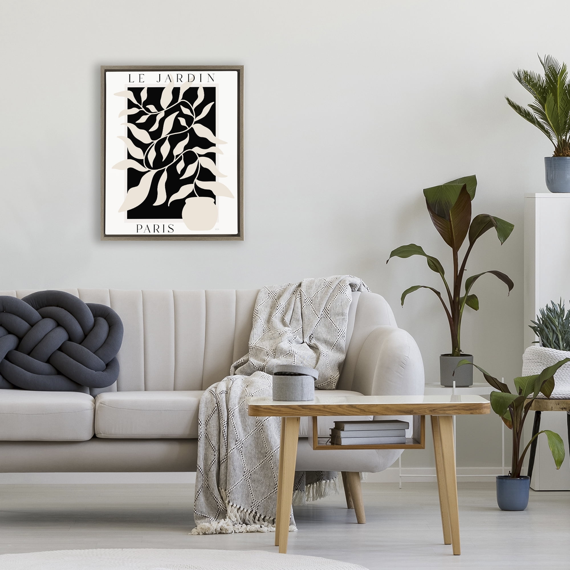 Stupell Industries Le Jardin Paris Botanicals Brown Framed Floater Canvas Wall Art, design by Natalie Carpentieri