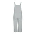 thumbnail image 5 of jsaierl Womens Cotton Linen Bib Overalls Casual Loose Fit Comfy Lightweight Jumpsuits Solid Lounge Long Pant Romper Overall, 5 of 8
