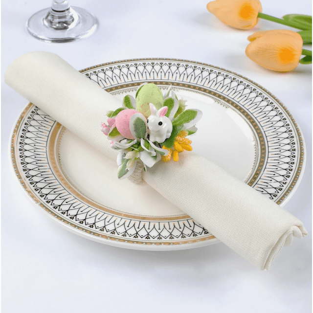 ZZHZGZ Canada Sale Resin Rabbit Napkin Ring Handmade Napkin Holder Rabbit Shaped Napkin Ring Suitable for Holiday Parties
