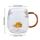 thumbnail image 5 of Taza de vidrio hecha a mano con forma de animal y planta, taza de agua, linda taza para café, leche y asa colorida., 5 of 7