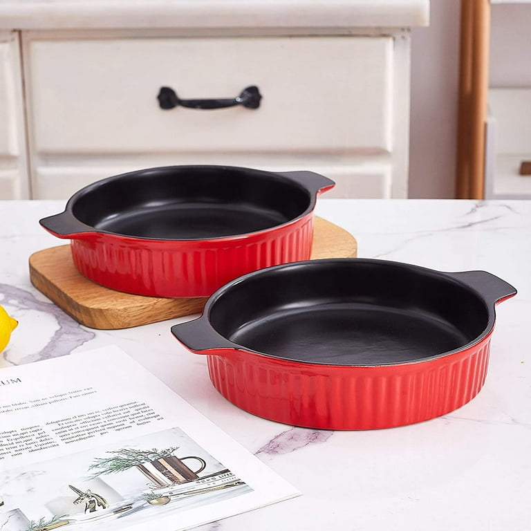 Bruntmor 8 x5 Red Oval Ceramic Deep Dish Pie Pan Set of 4, 8 x 5 - Kroger