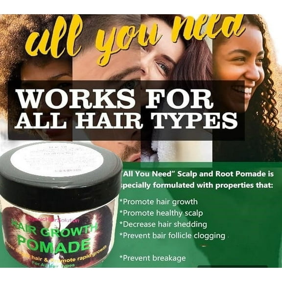 Organic Hair Growth Pomade with Jojoba, Peppermint, Mango Butter, Tea Tree, Argan & Castor Oil, 6.8 oz