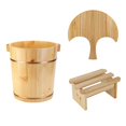 thumbnail image 2 of Bañera de remojo para pies, pedicura, baño de pies, hecho a mano, barril de madera, baño de pies con taburete estilo B, 2 of 9