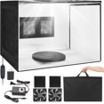 thumbnail image 1 of Portable Airbrush Spray Booth with Dual-Fan Ventilation & 3-Color Shadowless LED Light, Large Foldable Hobby Paint Booth Kit with Turntable & Exhaust Hose for Miniature Painting and Models, Crafts, 1 of 5