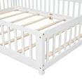thumbnail image 5 of Miniyam Queen Size Toddler Floor Bed with Fence, White, 5 of 8