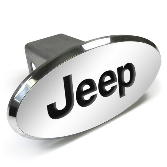 Jeep Engraved Oval Chrome Aluminum Tow Hitch Cover